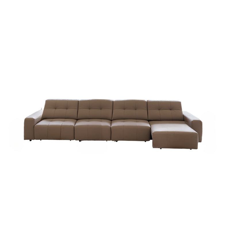 Italian Minimalist Function Sofa Bed Small Apartment Living Room Light Luxury Straight Row Zero Against The Wall Leather Retractable Electric Sofa