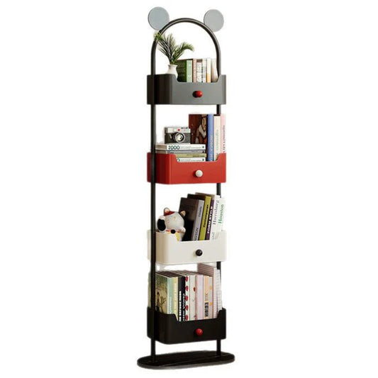 Bodenhohes Bücherregal Wohnzimmer Zuhause Mehrschichtiges Schmiedeeisenregal an der Wand Kreativer Kinder-Eckschrank 