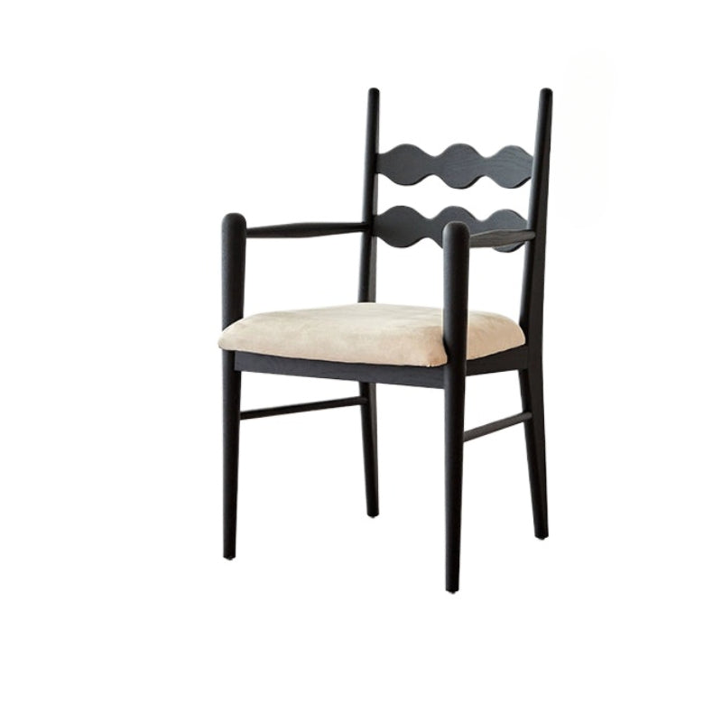 Mittelalterlicher Esszimmerstuhl aus Massivholz, weiche Tasche, französischer Einzelstuhl, für Zuhause, nordische Designer diskutieren über Stuhlkreativität 