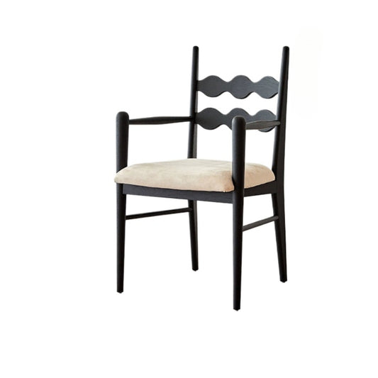 Mittelalterlicher Esszimmerstuhl aus Massivholz, weiche Tasche, französischer Einzelstuhl, für Zuhause, nordische Designer diskutieren über Stuhlkreativität 