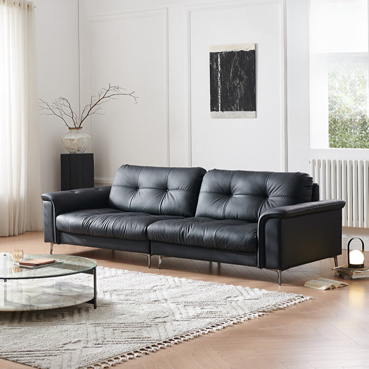 Italian Light Luxury Nebula Sofa Medium Antique Cloud Leather Designer Living Room Small Apartment Straight Row Three-person Sofa