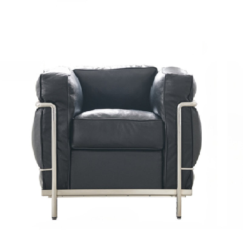 Home Furnishing LC2 Sofa Modern Living Room Single Sofa Straight Row Medieval Designer Corbusier