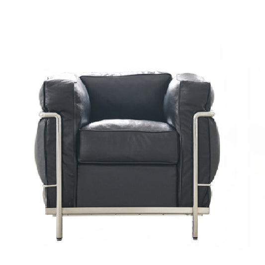 Home Furnishing LC2 Sofa Modern Living Room Single Sofa Straight Row Medieval Designer Corbusier