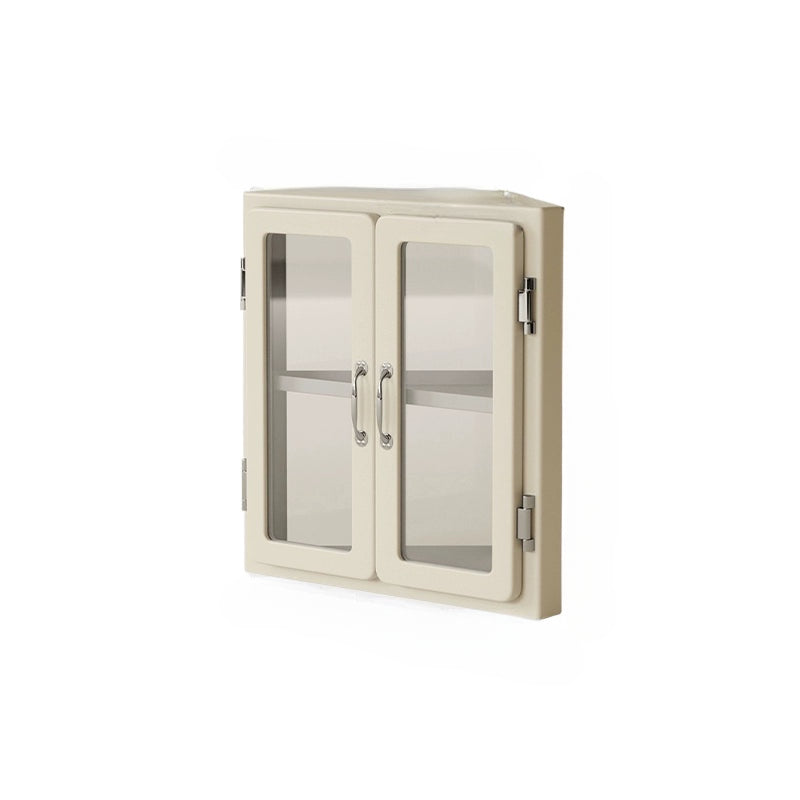 Desktop-Aufbewahrungsschrank Japanischer Retro-Metall-Dreiecksschrank Eckfigur Glas-Präsentationsständer 