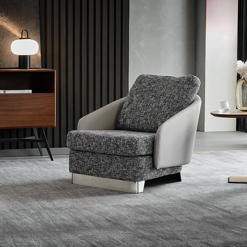 Home Furnishing High-end Cotton and Linen Leisure Chair True Italian Minimalist Leather Chair Designer Living Room Negotiation Chair Single Sofa