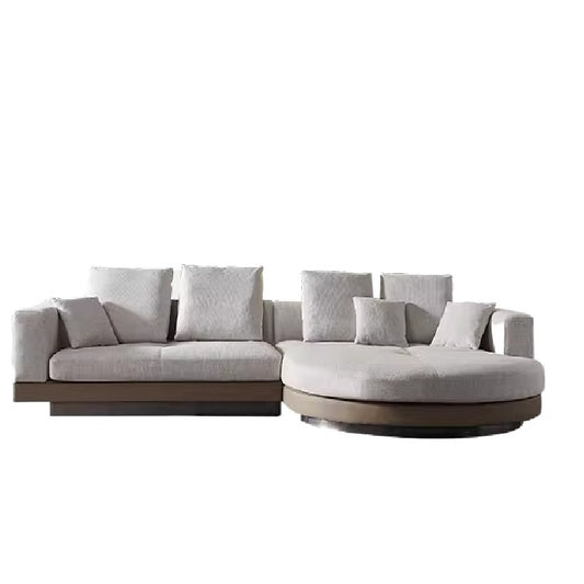 Italian Light Luxury Minimalist Connery Connery Cotton and Linen Fabric Sofa Combination Corner Arc Villa Large Flat Floor