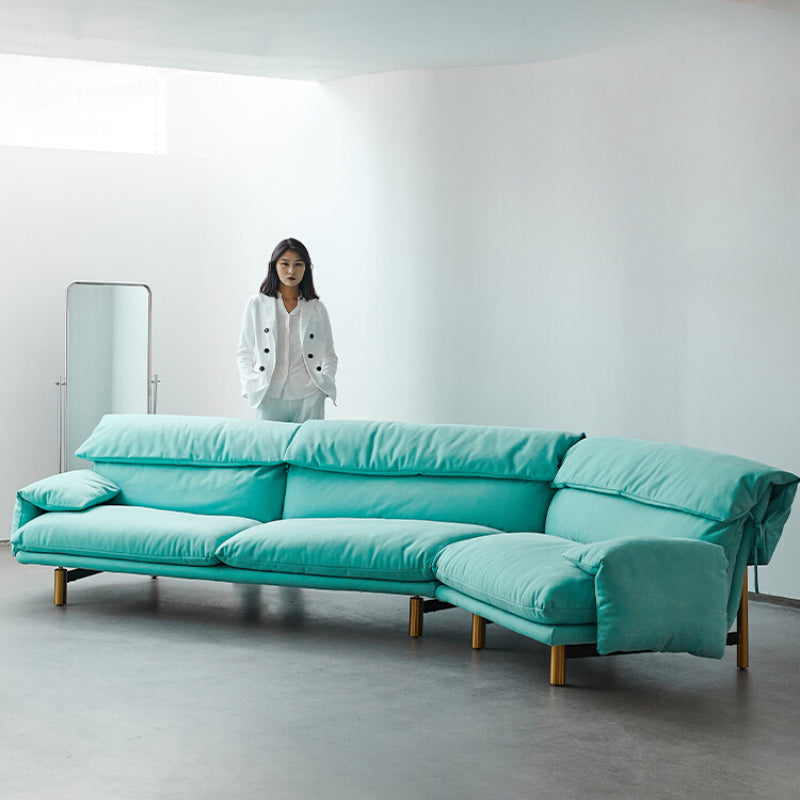 Italian Light Luxury JO Sofa Villa Large Flat Floor Living Room First Layer Cowhide Down Baxter Corner Combination Sofa