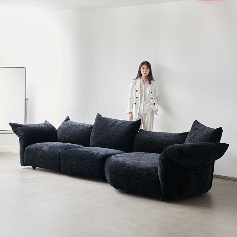 French Retro Petal Sofa Chenille Creative Internet Celebrity Designer Special-shaped Corner Villa Living Room Sofa Combination