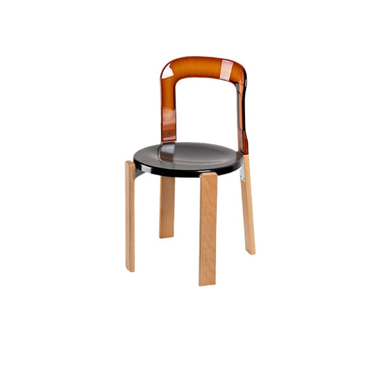 Mittelalterlicher Esstischstuhl, Haushaltsstuhl aus Massivholz, Rückenlehne aus Ins Popularcream-Stil, Esszimmerstuhl kann gestapelt werden, Wabi Sandwind 