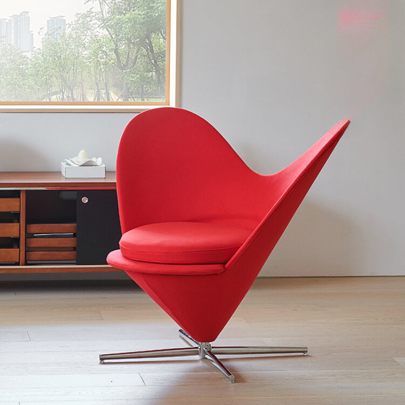 Designer Heart Chair Minimalist Ins Popular Art Love Chair Living Room Bedroom Rotating Single Leisure Chair Creative Single Chair
