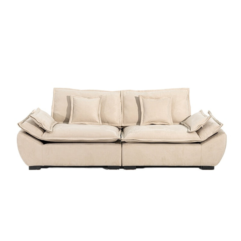 Sailing Sofa French Cream Size Apartment Living Room Straight Row Three People Cat Scratching Cloth Large Sitting Deep Fabric Sofa