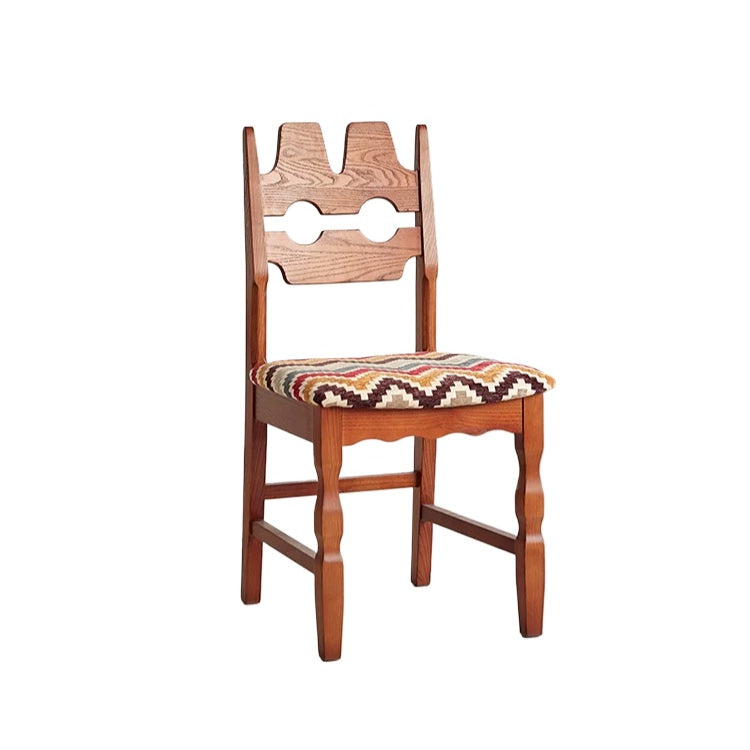 Französischer Retro-Esszimmerstuhl, leichter Luxus-Premium-Softbag-Stuhl, künstlerischer Massivholz-Caféstuhl im Ins-Stil 