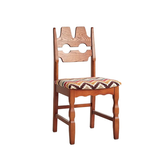 Französischer Retro-Esszimmerstuhl, leichter Luxus-Premium-Softbag-Stuhl, künstlerischer Massivholz-Caféstuhl im Ins-Stil 