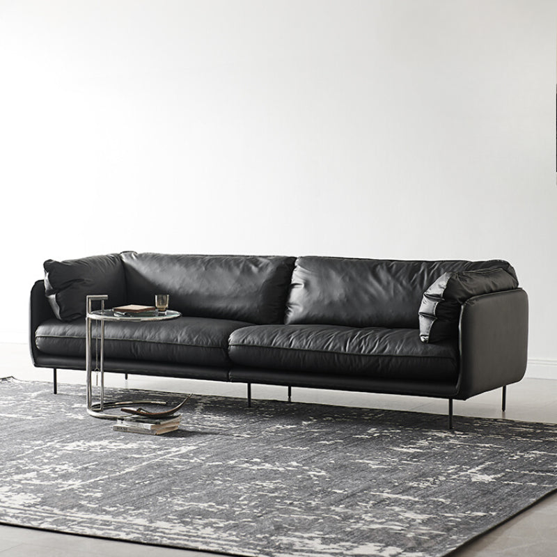 Nordic HUG Hug Sofa Waterproof and Anti-fouling Simple Medieval Straight Row Leather Small Apartment Living Room Three-person Sofa