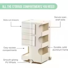 Wagen - MCM-Aufbewahrung mit Rädern und ausziehbaren Schubladen - Professioneller Trolleywagen - Tragbarer Caddy