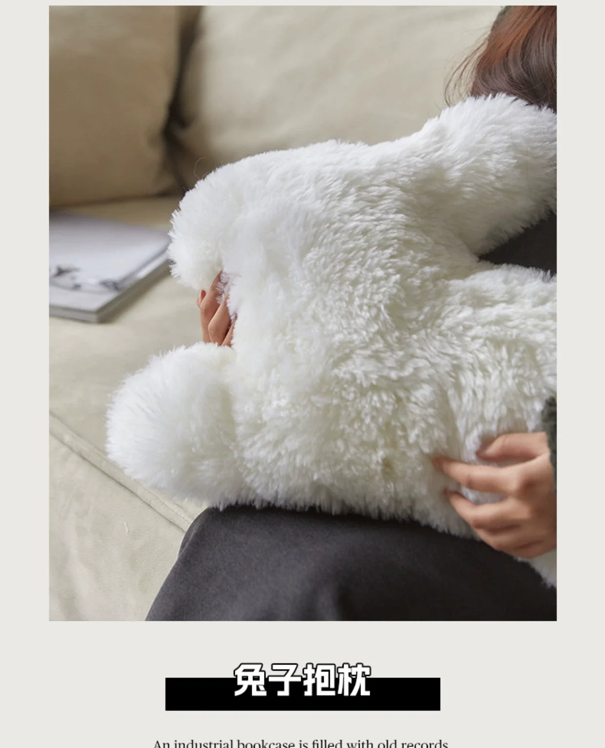 Kaninchen-Wurfkissen, echte Wolle, für Wohnzimmer, Sofa, Schlafzimmer, weiche, wachsartige Puppe, niedlich, leicht, luxuriös, hohes Gefühl 