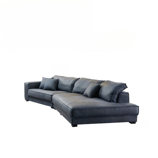 Baxter Sofa Italian Light Luxury Leather First Layer Cowhide Italian Minimalist Special-shaped Industrial Style Down Sofa