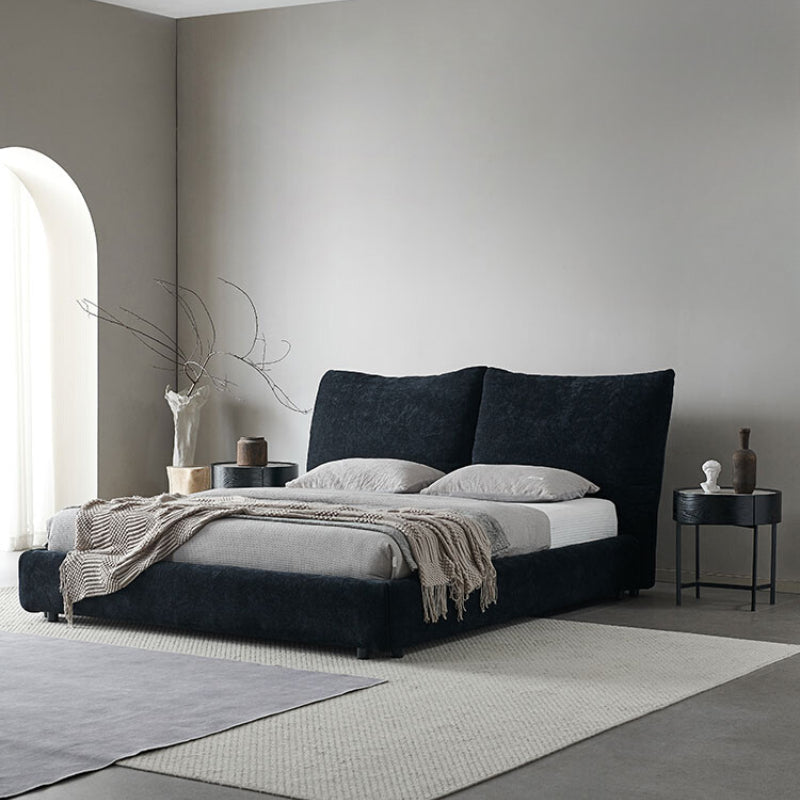 Petal Bed Italian Minimalist Fabric Bed Internet Celebrity Master Bedroom Double Bed High-end Chenille Velvet Multifunctional Soft Bag Bedside