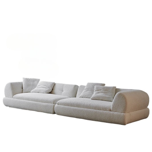 Italian Super Moon Sofa Villa Large Flat Floor Minimalist Curved Fabric Sofa Living Room Straight Row Corner Combination