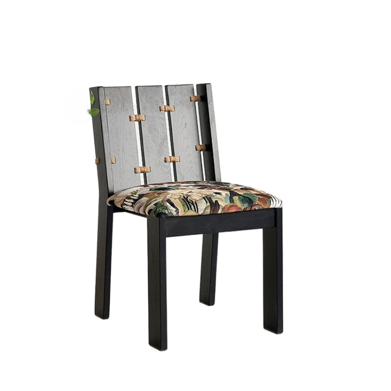 Mittelalterlicher Designer-Esszimmerstuhl, französischer Massivholzstuhl mit Premium-Rückenlehne, weiche Tasche, lässiger Mansen-Stuhl, kreativ 