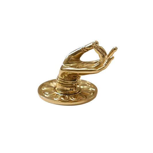 Bergamot Brass Handle Creative Wardrobe Door Handle Light Luxury High Sense Hook Zen Design Ornament