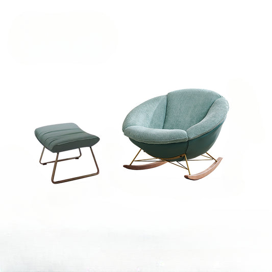 Single Rocking Chair Lotus Leaf Rocking Chair Nordic Home Living Room Ins Popular Designer Lazy Recliner Adult Leisure Chair