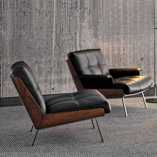 Italian Light Luxury Leather Sofa Daiki Designer Villa Living Room Back Chair Leisure Chair Single Sofa