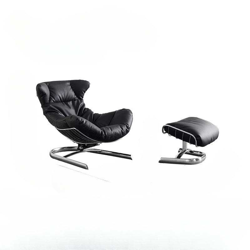 Italian Leather Living Room Light Luxury Single Sofa Chair Balcony Post-modern Simple Recliner European Style Happy Rocking Chair