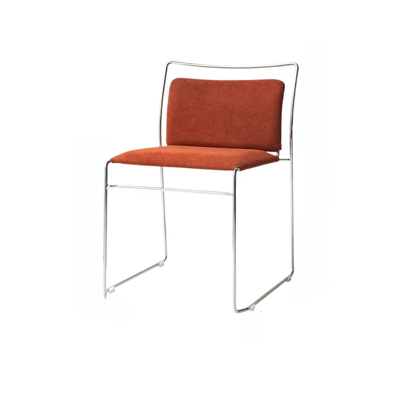 Italienischer minimalistischer Esszimmerstuhl, kreativer Designerstuhl, leichter Luxus-High-End-Stuhl mit Rückenlehne aus Schmiedeeisen, weiche Tasche 