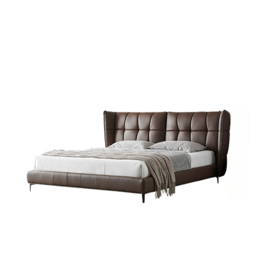 B & B Muscle Bed Italian Minimalist Leather Bed Ins Popular Villa Master Bedroom Queen Bed Modern Minimalist Designer Double Bed