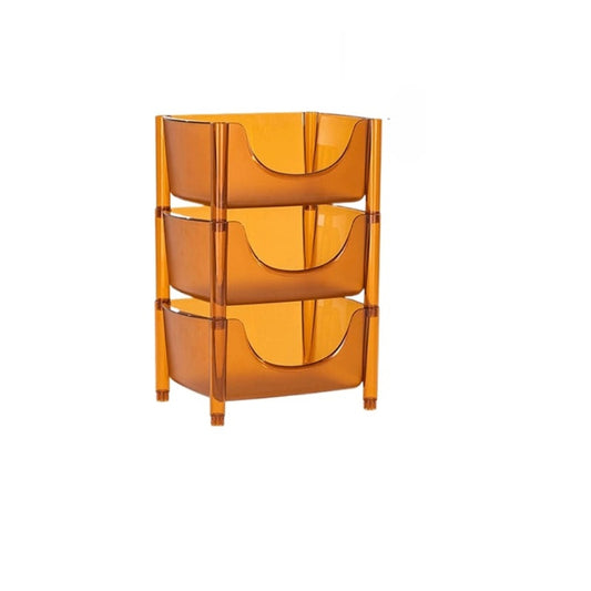 Transparent Multi-functional Shelf Nordic Bedroom Acrylic Mobile Cart Snack Storage Cabinet Bedside