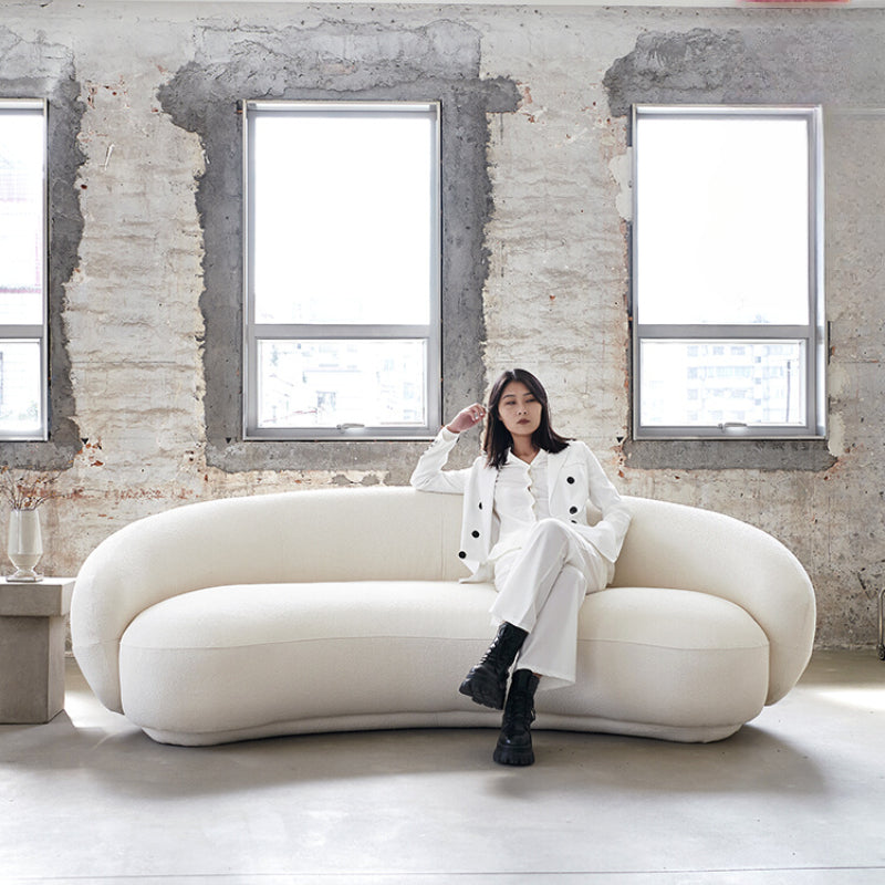 Julep Sofa Curved Sofa Nordic Wabi Sandy Wind Small Apartment Three-person Special-shaped Fabric Medieval Cashew Sofa
