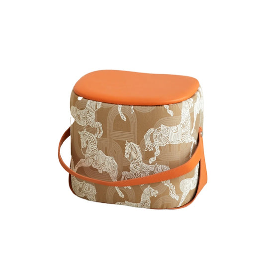 Königlicher Hufeisen-Wickelhocker, kleiner Hocker für das Wohnzimmer, hoher Sinn, leichter Luxus, Handtragesitz, niedriger Hocker 