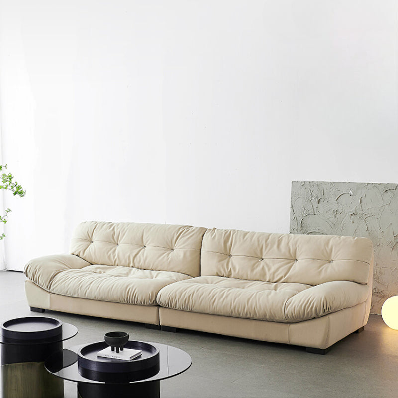 Home Furniture Italian Light Luxury Baxter Clouds Three People Straight Row Living Room Matte Leather Down Sofa