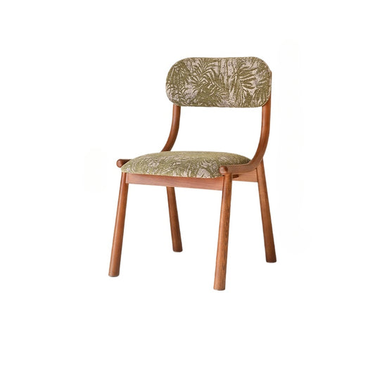 Mittelalterlicher französischer Esszimmerstuhl, einfacher nordischer Stuhl aus Massivholz mit weicher Tasche, Freizeitstuhl im Ins-Stil 