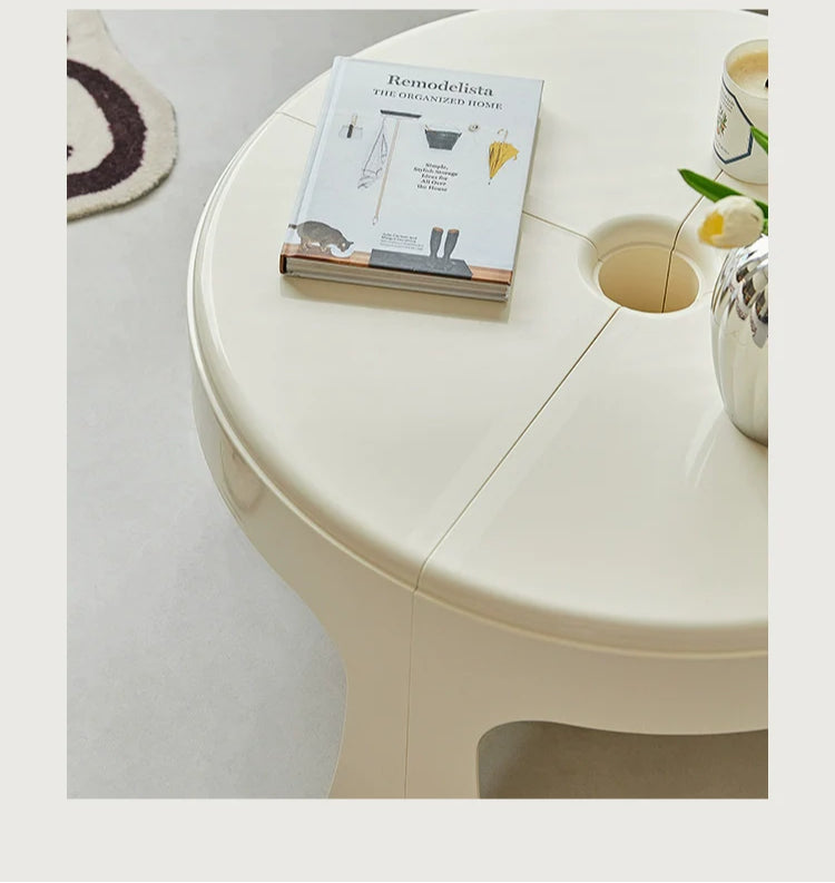 Spleißkombination Couchtisch kleine Wohnung Beistelltisch einfacher Multifunktions-Kleintisch Schlafzimmer auf dem Boden sitzend Creme Wind 