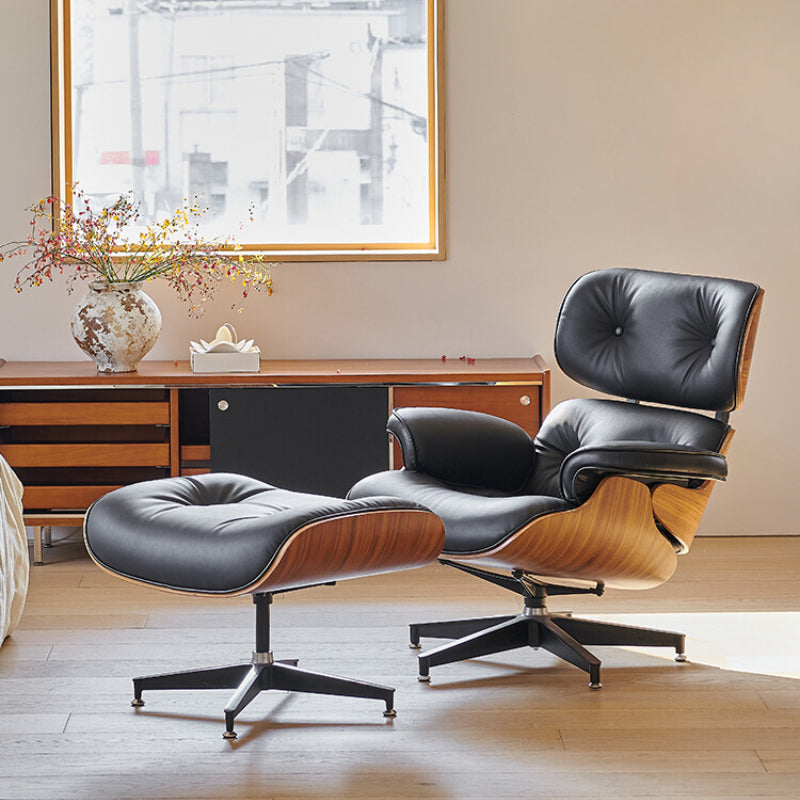 Home Eames Recliner Eames Designer Single Sofa Leather Casual Light Luxury Tiger Chair Swivel Chair
