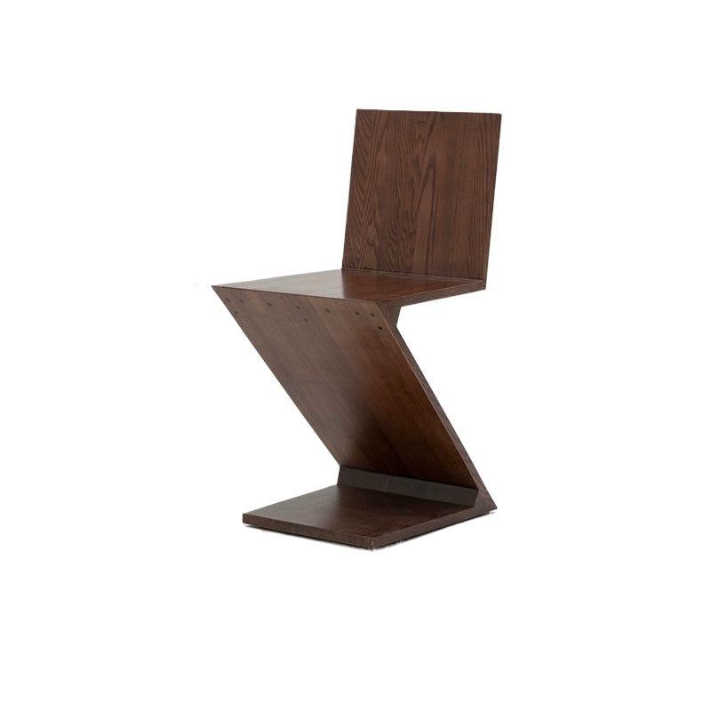 Mittelalterlicher Stuhl Replik Zigzagchair Designer Esszimmerstuhl Kreativer Hocker mit Rückenlehne aus Massivholz Z-Wort 
