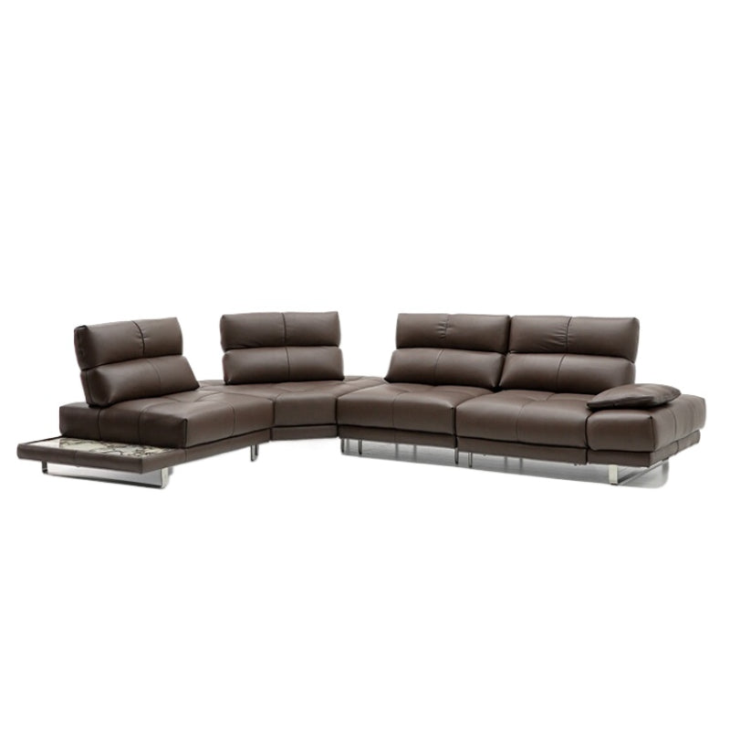 Roman Sofa Italian Minimalist Villa Large Flat Living Room Functional Backrest Adjustable Electric Sofa Light Luxury Leather