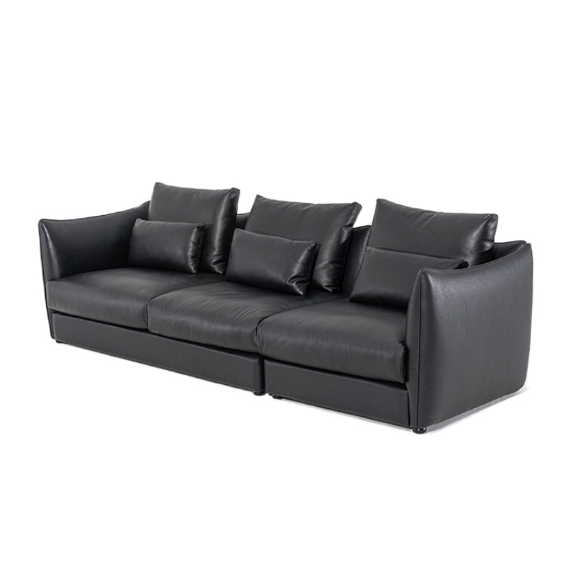 Italian Minimalist Chanel Sofa Large Flat Floor Living Room Light Luxury Straight Corner First Layer Cowhide Designer Sofa