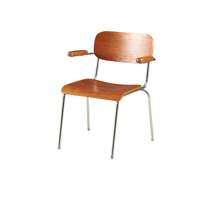 Retro Esszimmerstuhl mit Armlehne, Stuhl aus massivem Holz, Rückenlehne, moderner, einfacher, lässiger Schreibtischstuhl, Café 