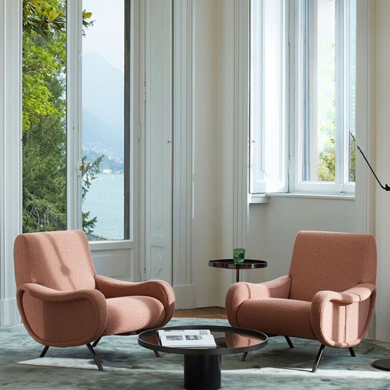 Lady Chair Armrest Back Chair Modern Designer Fabric Sofa Chair Living Room Balcony Light Luxury Negotiation Single Chair