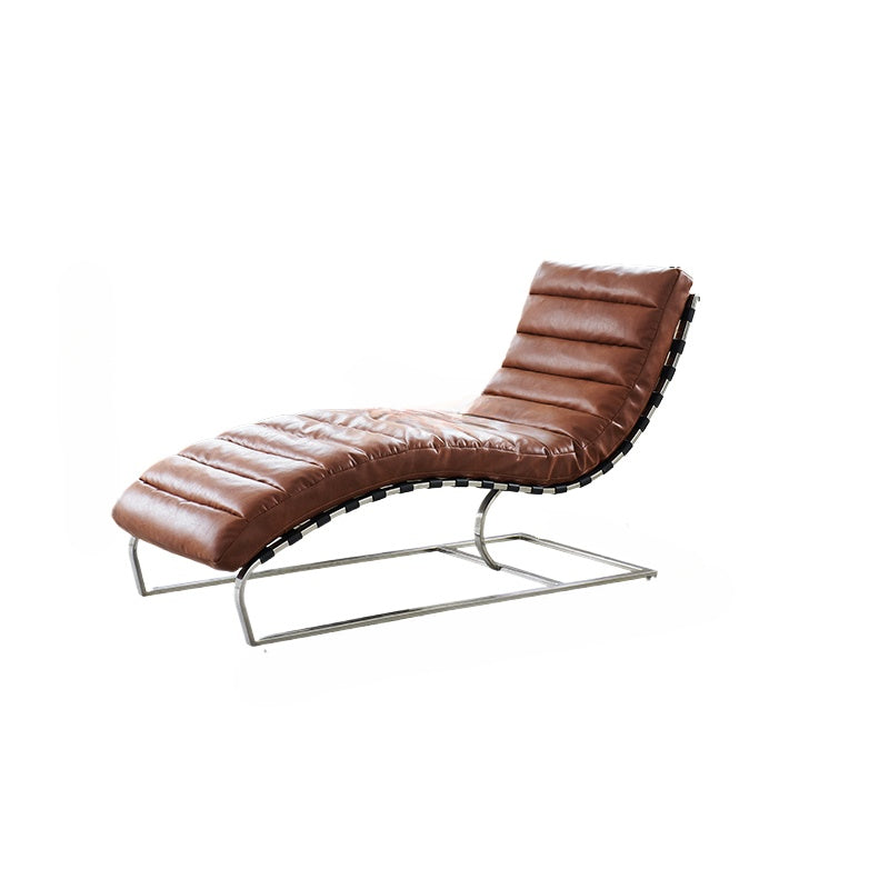 Oviedo Chaise Recliner Medieval Designer Oil Wax Leather Living Room Balcony Lunch Break Lazy Lounge Chair