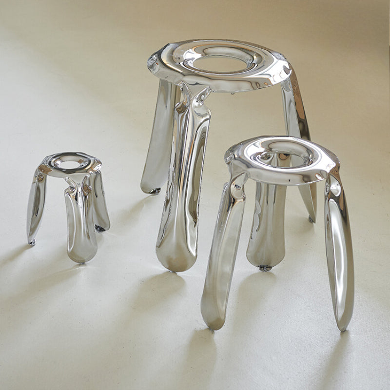 Creative Balloon Stool Designer Stainless Steel Round Stool Shoe Changing Stool Living Room Home Low Stool Art Decorative Metal Stool