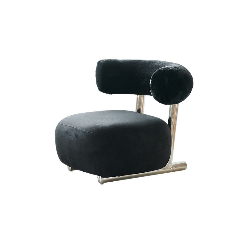 Designer Ins Popular Sleigh Chair Creative Leisure Chair Living Room Bedroom Wabi Wind Lamb Wool Back Chair Single Sofa