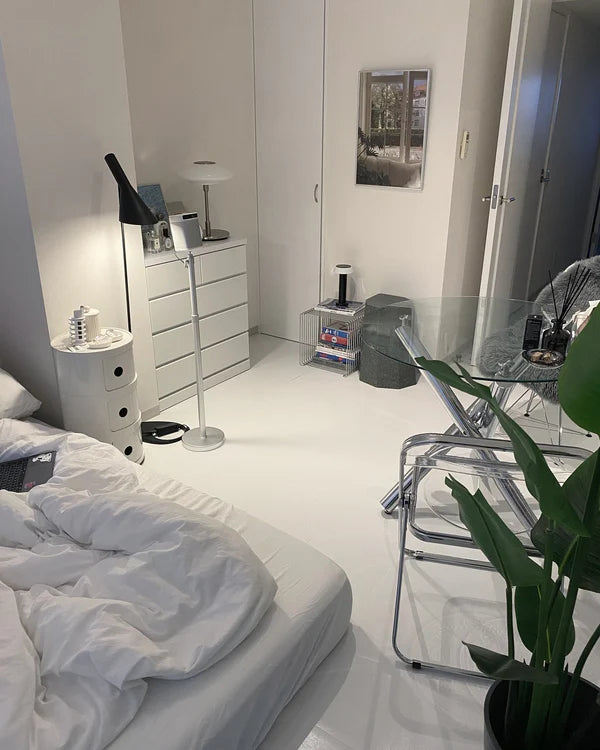 Runder Aufbewahrungstisch | Nachttisch, 3-stufiger Nachttisch aus Kunststoff, Aufbewahrungseinheit, Kommode mit Schubladen und Schiebetür, nordischer moderner Nachttisch für Schlafzimmer