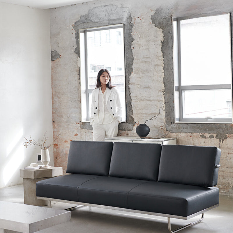 LC5 Corbusier Sofa Simple Modern Leather Office Stainless Steel Frame Studio Combination Leisure Sofa