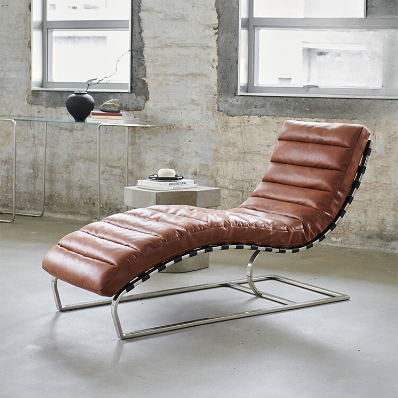 Oviedo Chaise Recliner Medieval Designer Oil Wax Leather Living Room Balcony Lunch Break Lazy Lounge Chair