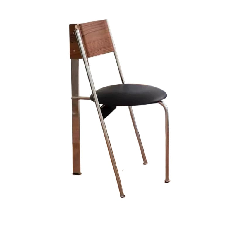 Retro massivholz esszimmerstuhl edelstahl designer h stuhl hause licht luxus high-end-Ins Beliebte rückenlehne hocker 