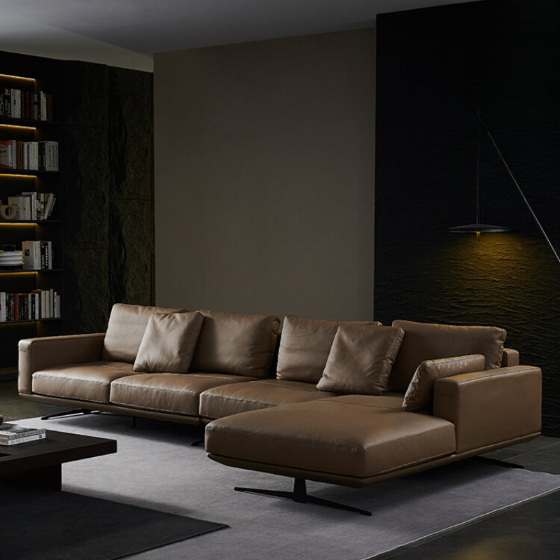Home Furnishing Italian Minimalist Designer First-layer Cowhide Sofa Large Apartment Living Room Large Sitting Deep Concubine Combination